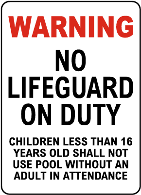 Wichita County Kansas No Lifeguard Sign