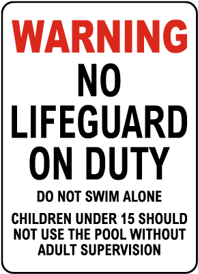 Maryland No Lifeguard Sign
