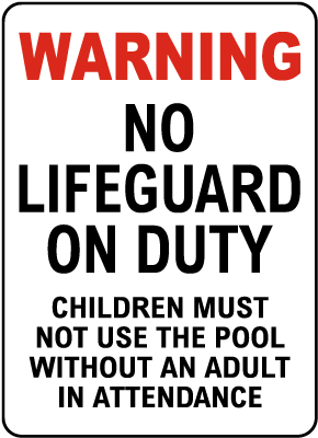 Minnesota No Lifeguard Sign