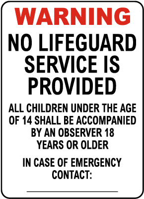 New Mexico No Lifeguard Sign