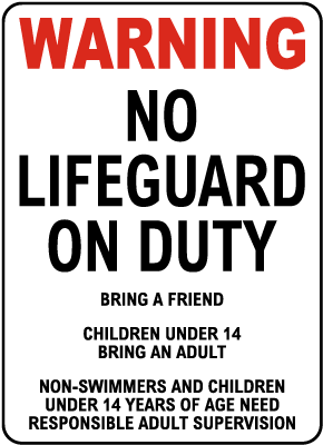 Oregon No Lifeguard Sign