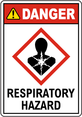 Danger Respiratory Hazard GHS Sign