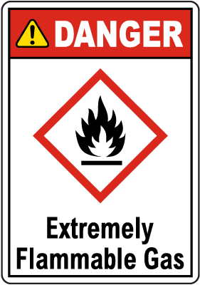 Danger Extremely Flammable Gas GHS Sign
