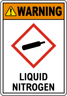 Warning Liquid Nitrogen GHS Sign