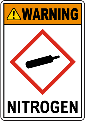 Warning Nitrogen GHS Sign
