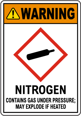 Warning Nitrogen GHS Sign