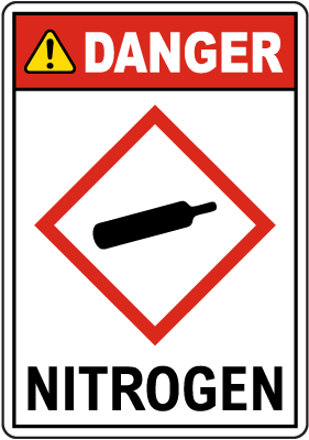 Danger Nitrogen GHS Sign