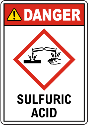Danger Sulfuric Acid GHS Sign