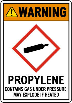 Warning Propylene GHS Sign