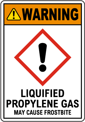 Warning Propylene GHS Sign
