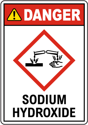 Danger Sodium Hydroxide GHS Sign
