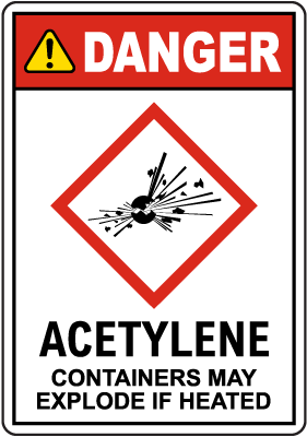 Acetylene Containers May Explode Sign