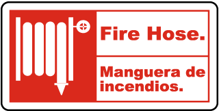 Bilingual Fire Hose Sign