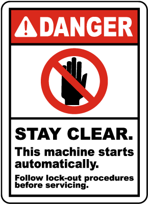 Machine Starts Automatically Label