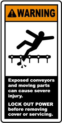 Exposed Conveyors & Moving Parts Label