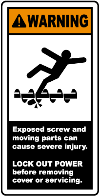 Exposed Screw & Moving Parts Label