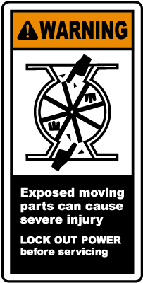 Exposed Moving Parts Lock Out Label