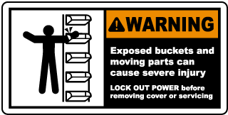 Exposed Buckets & Moving Parts Label