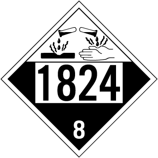 UN # 1824 Class 8 Corrosive Placard