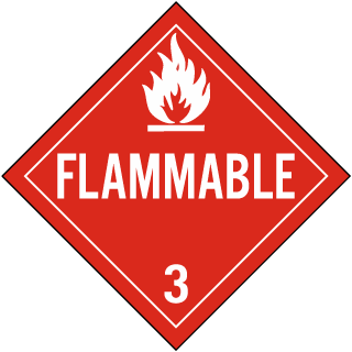 Flammable Class 3 Placard