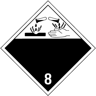 Corrosive Class 8 Placard