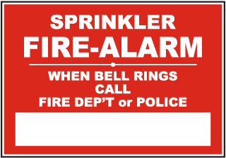 Sprinkler Fire Alarm Sign