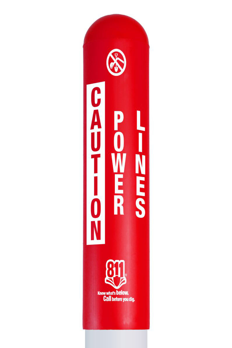 Caution Power Lines Bullet Marker