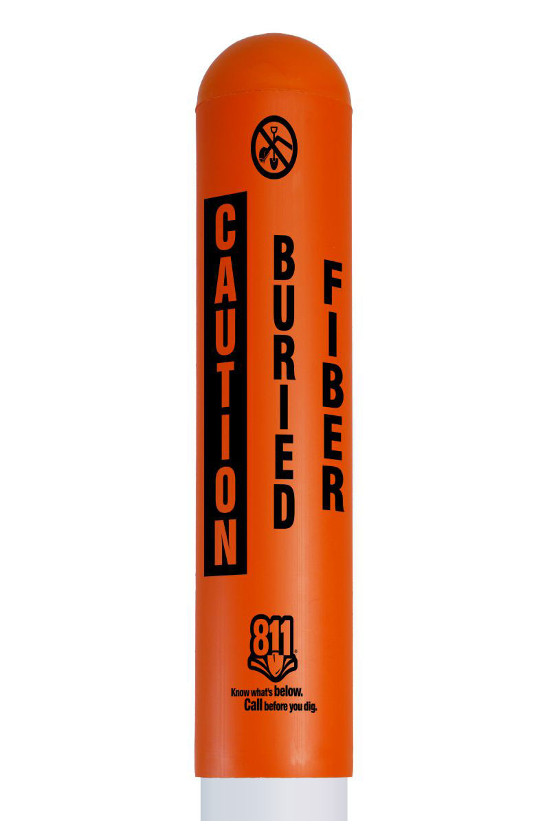 Caution Buried Fiber Bullet Marker