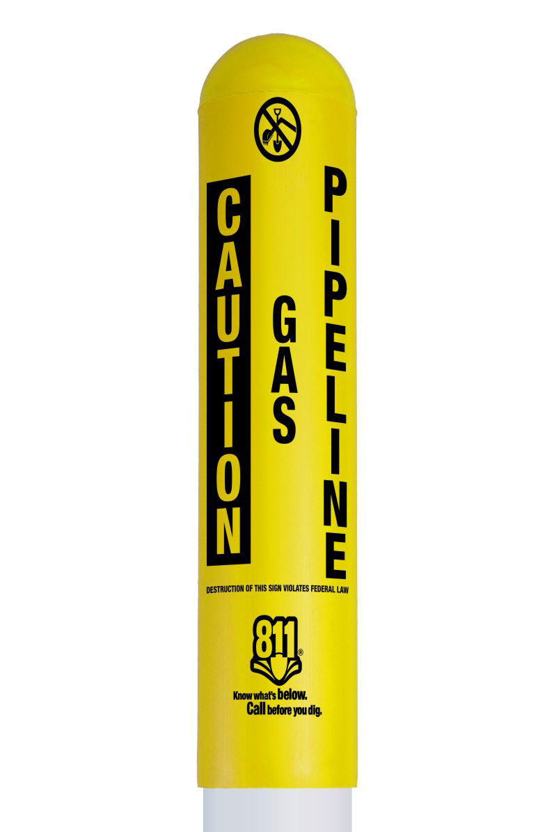 Caution Gas Pipeline Bullet Marker