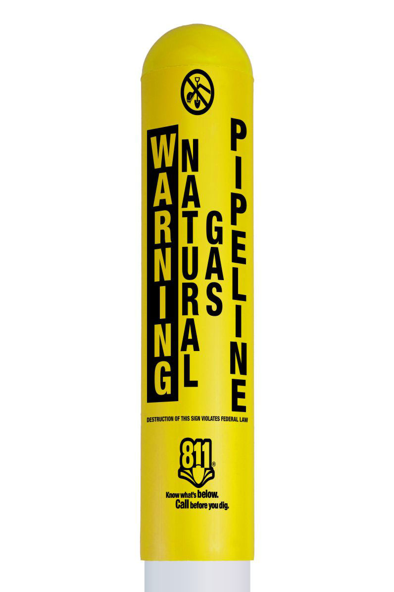 Warning Natural Gas Pipeline Bullet Marker
