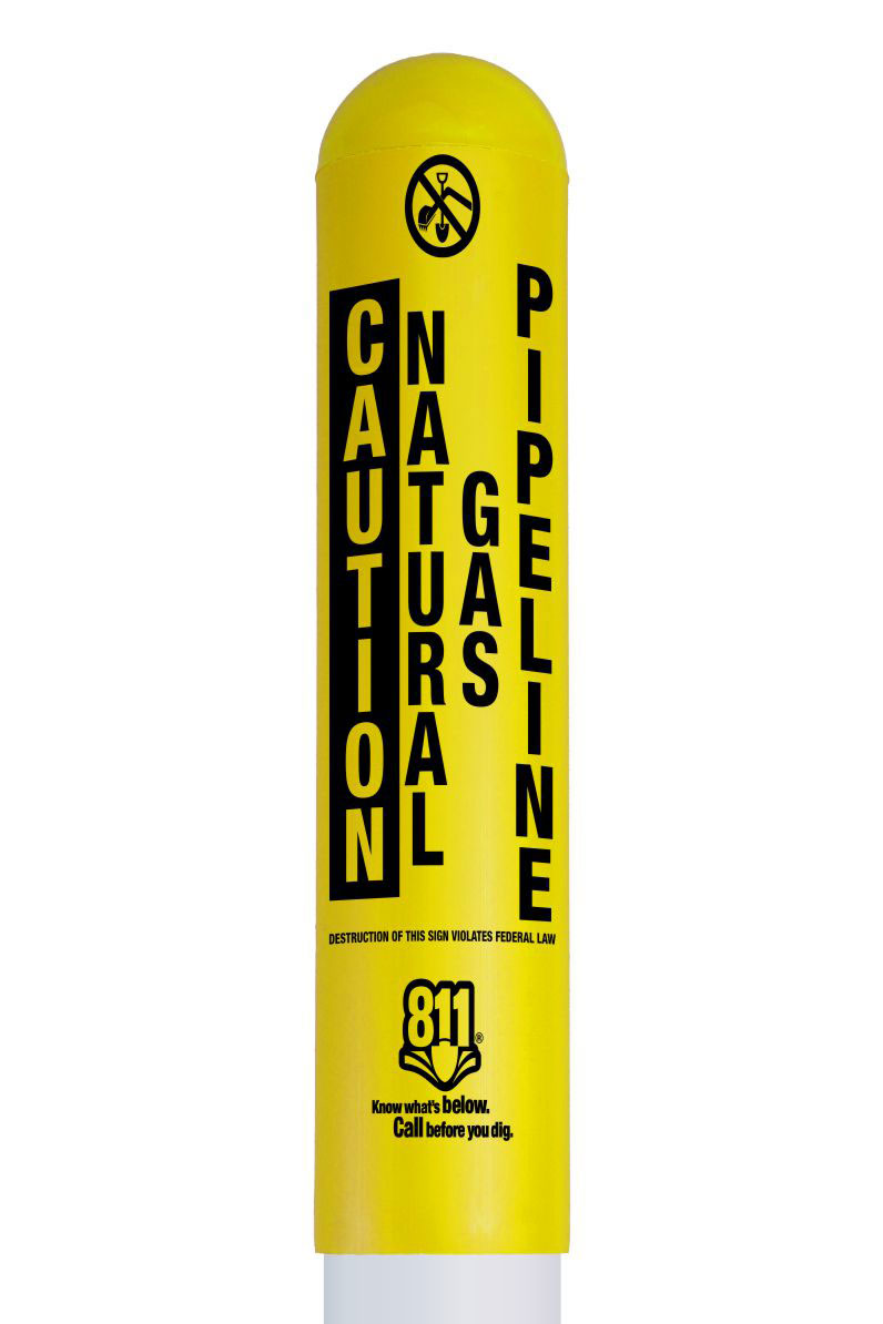 Caution Natural Gas Pipeline Bullet Marker