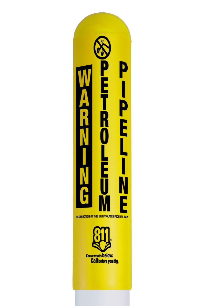 Warning Petroleum Pipeline Bullet Marker