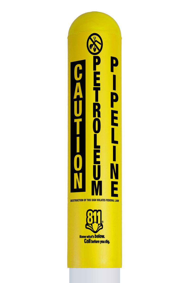 Caution Petroleum Pipeline Bullet Marker