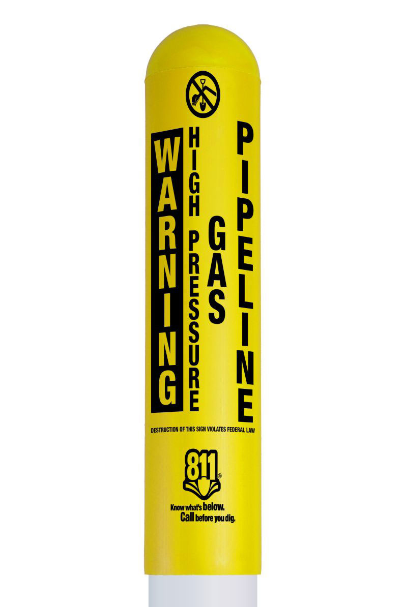 Warning High Pressure Gas Pipeline Bullet Marker