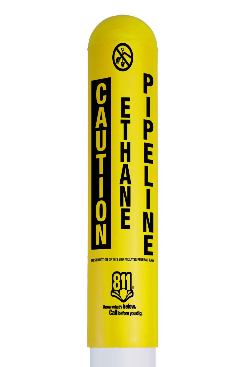 Caution Ethane Pipeline Bullet Marker