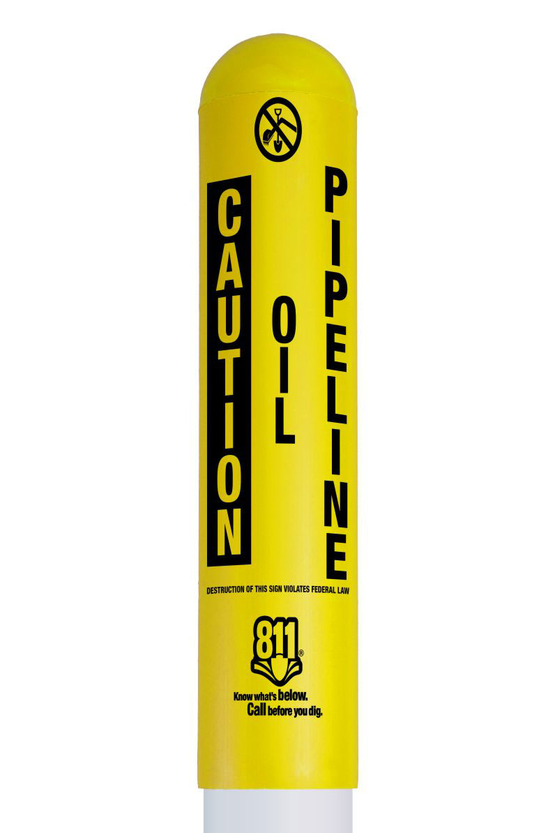 Caution Oil Pipeline Bullet Marker