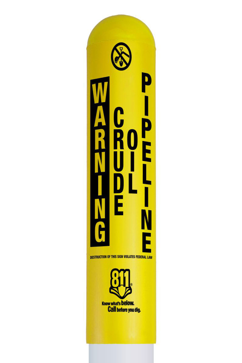 Warning Crude Oil Pipeline Bullet Marker