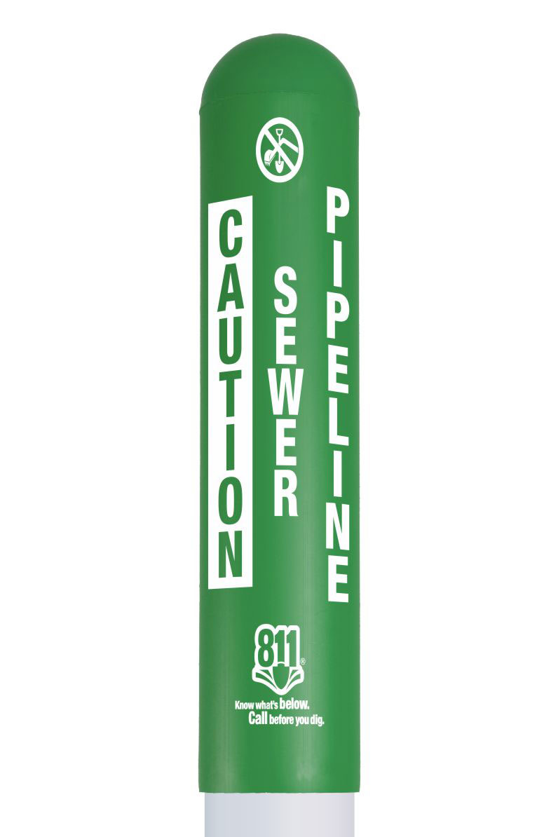Caution Sewer Pipeline Bullet Marker