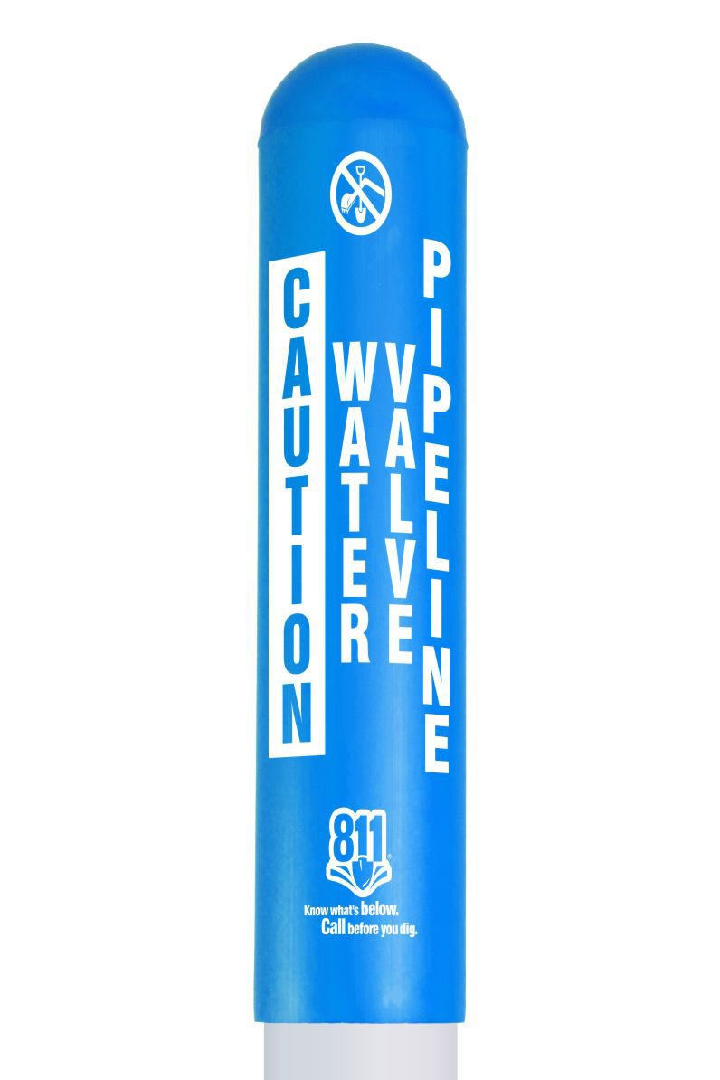 Caution Water Valve Pipeline Bullet Marker