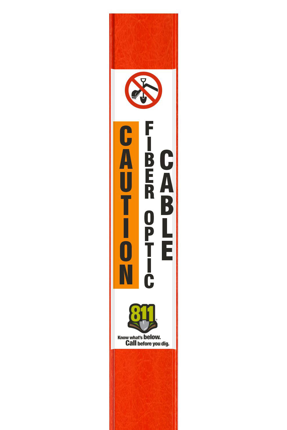 Caution Fiber Optic Cable Flat Marker
