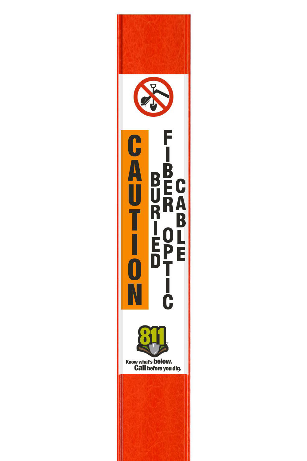 Caution Buried Fiber Optic Cable Flat Marker