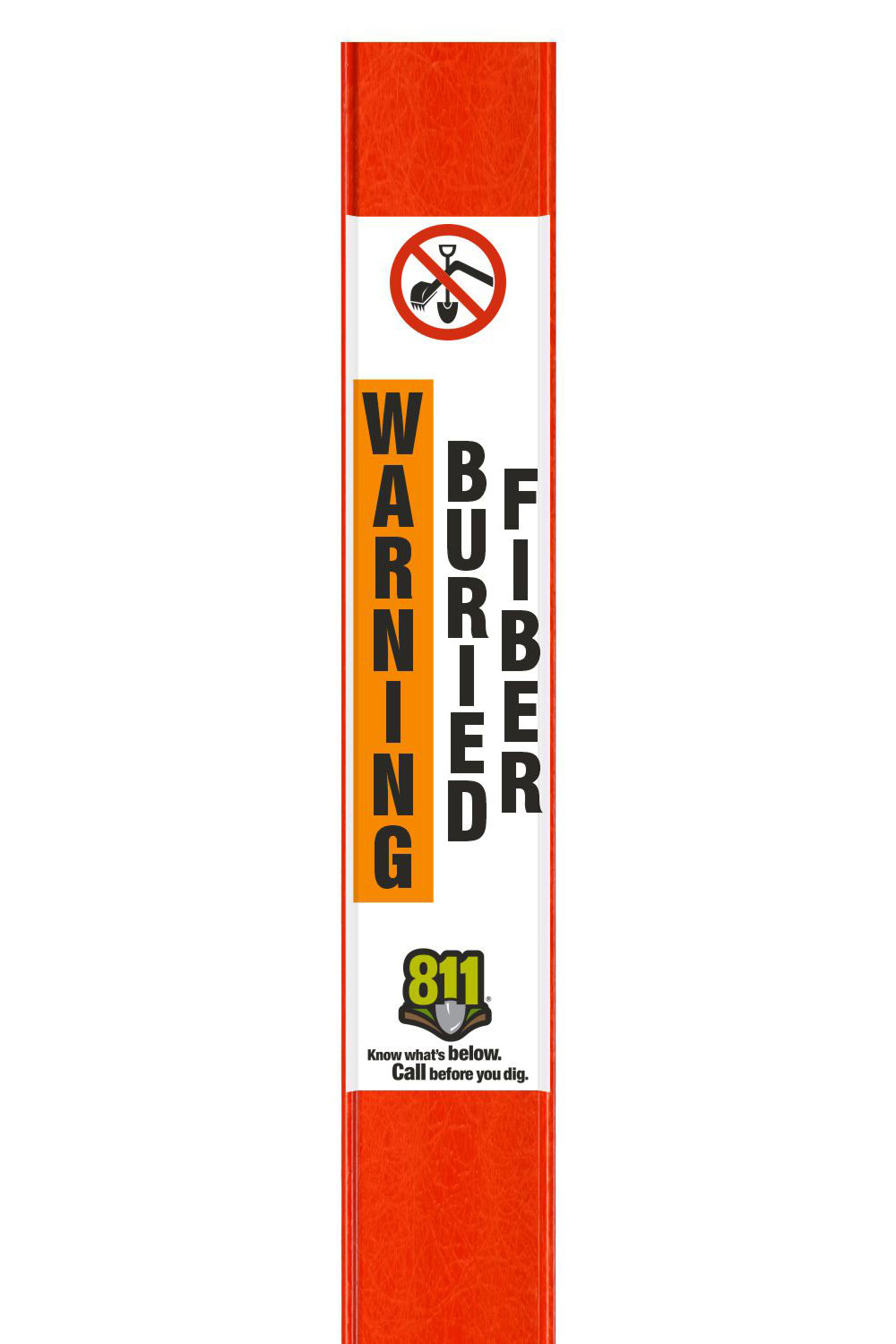Warning Buried Fiber Flat Marker