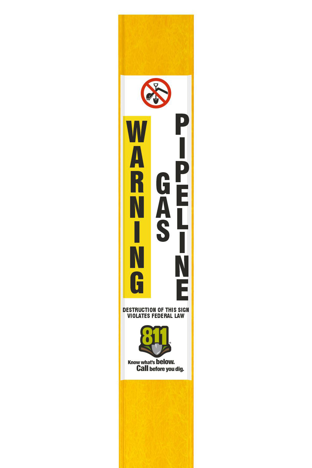 Warning Gas Pipeline Flat Marker