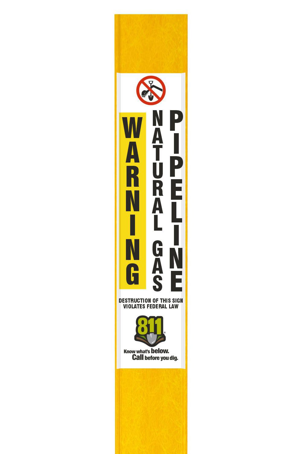 Warning Natural Gas Pipeline Flat Marker