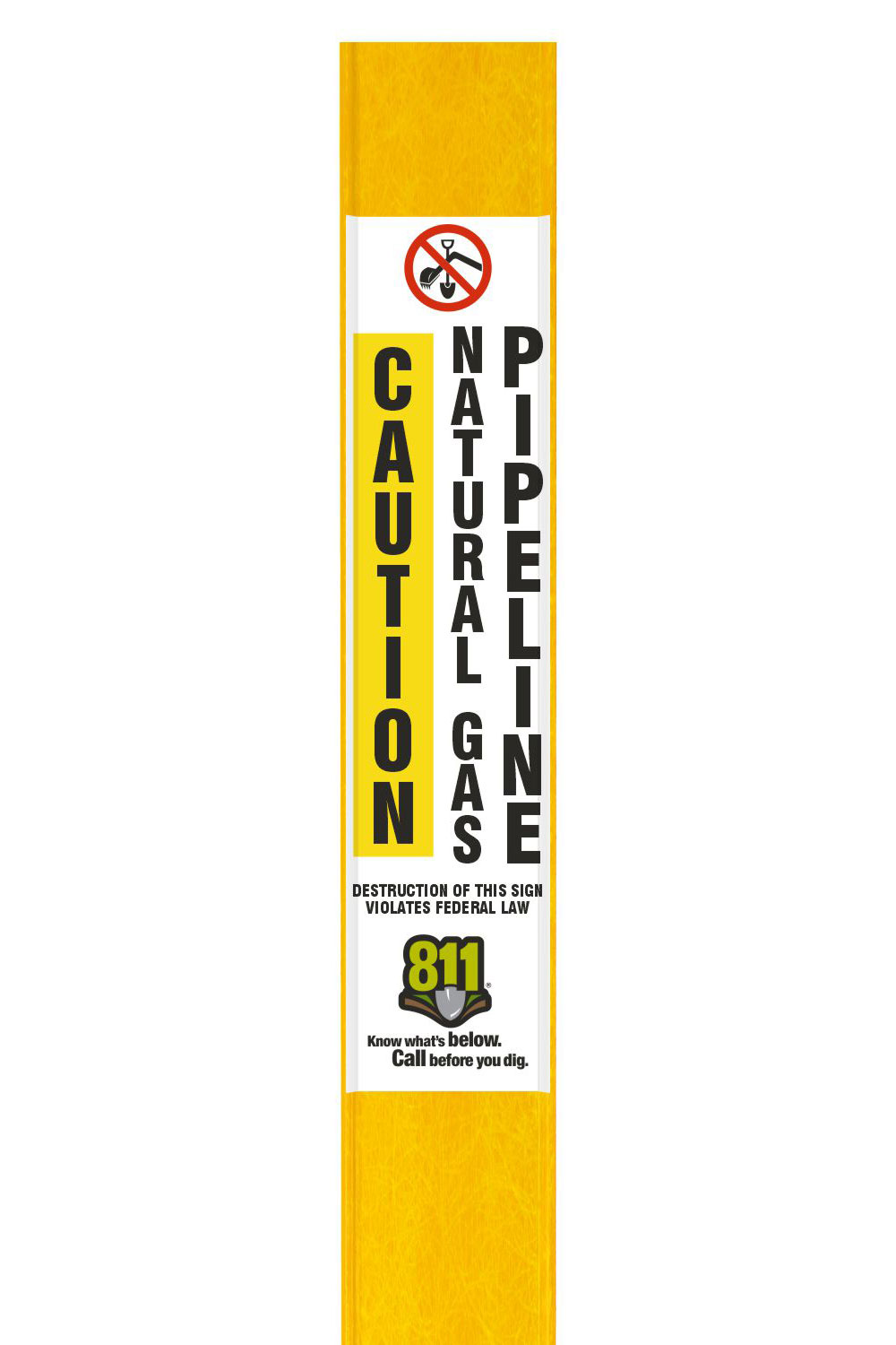 Caution Natural Gas Pipeline Flat Marker