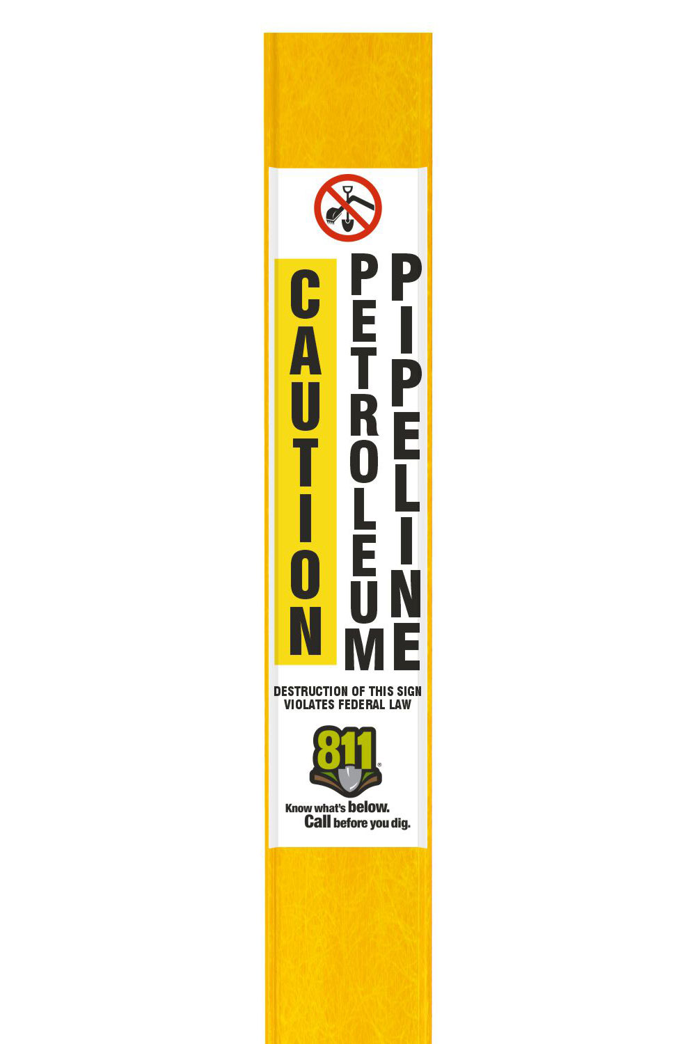 Caution Petroleum Pipeline Flat Marker