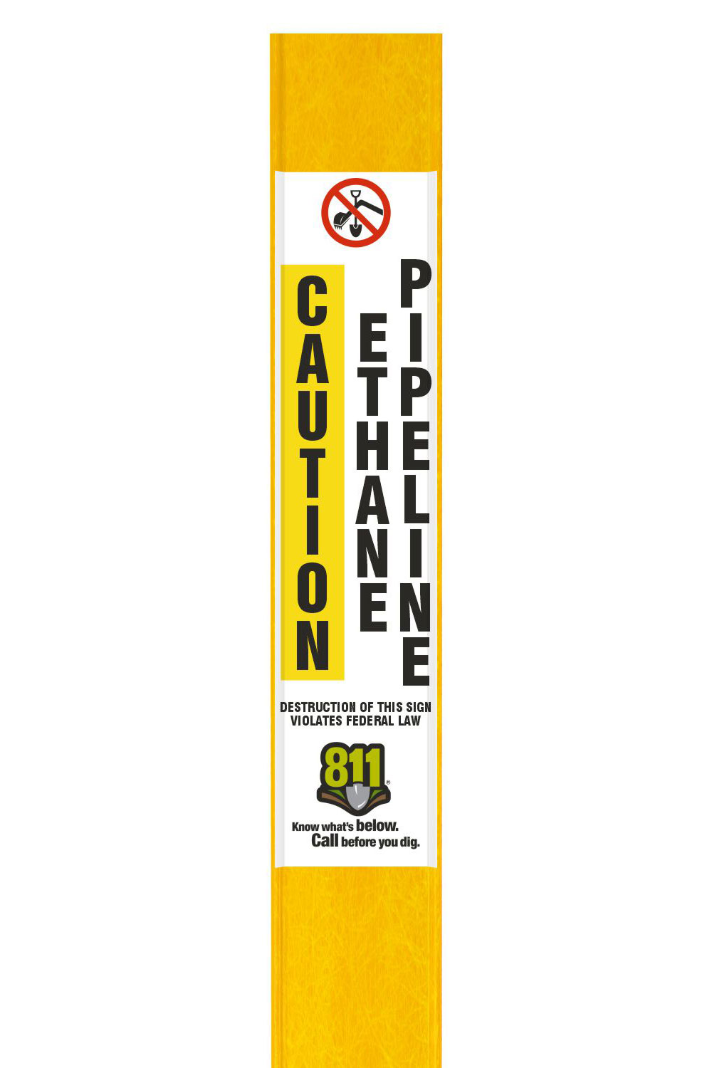 Caution Ethane Pipeline Flat Marker
