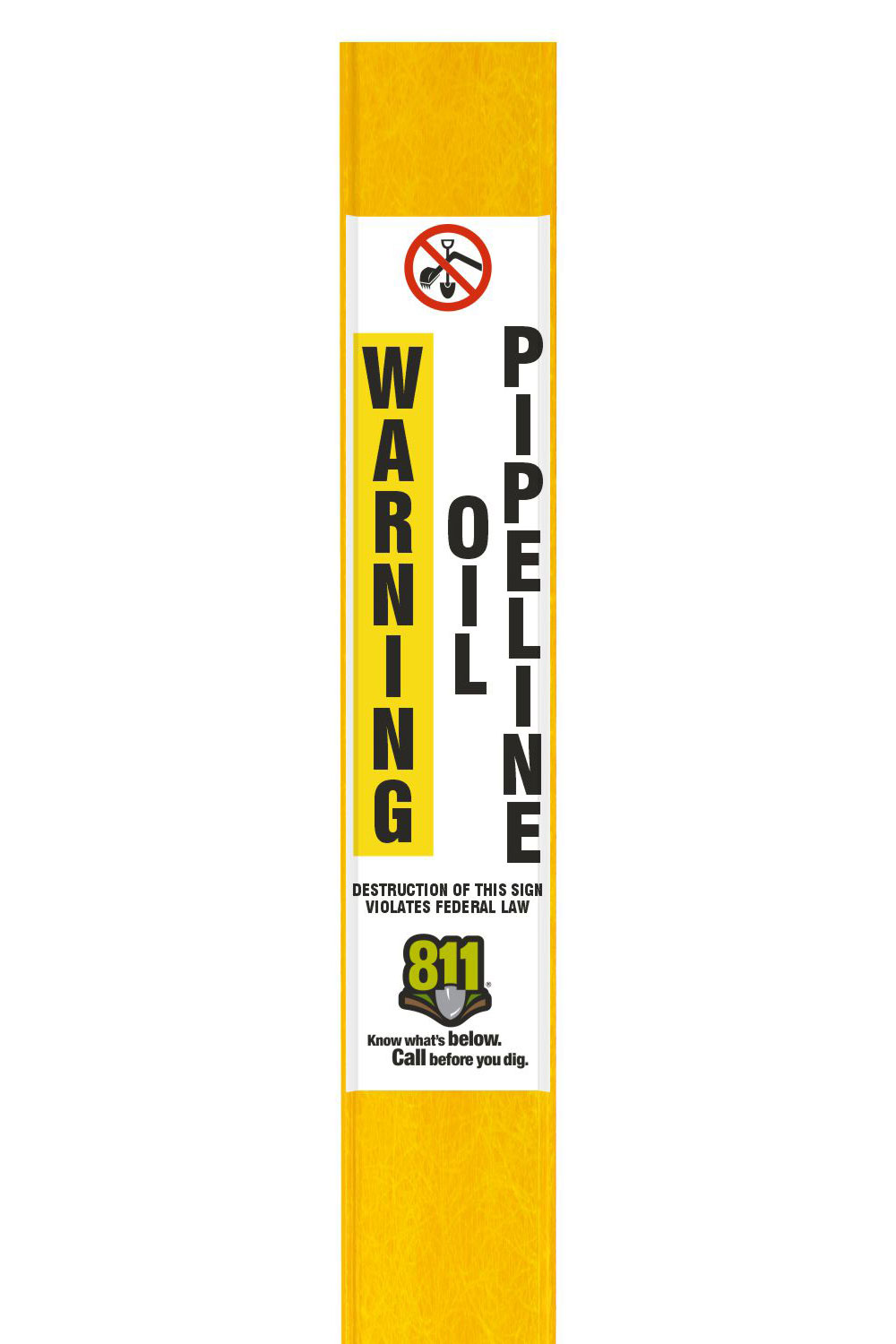 Warning Oil Pipeline Flat Marker