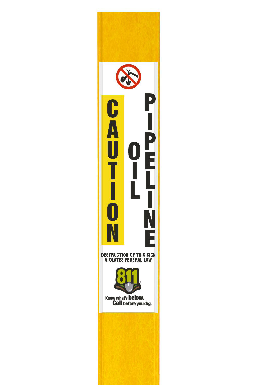 Caution Oil Pipeline Flat Marker