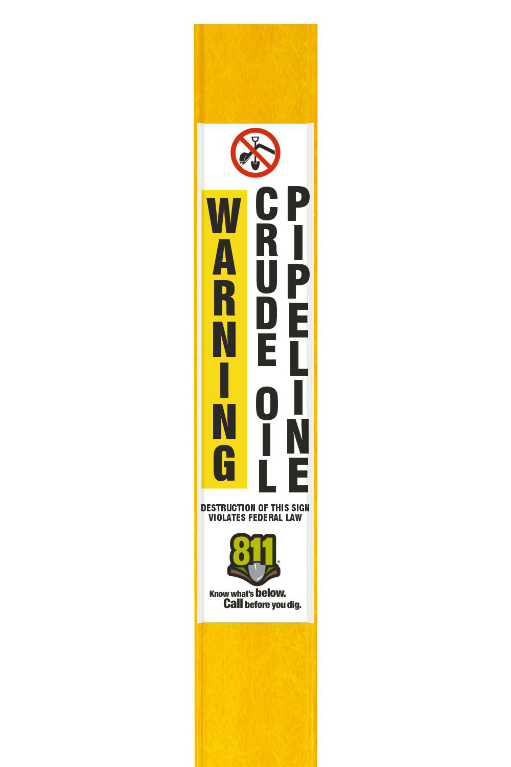 Warning Crude Oil Pipeline Flat Marker
